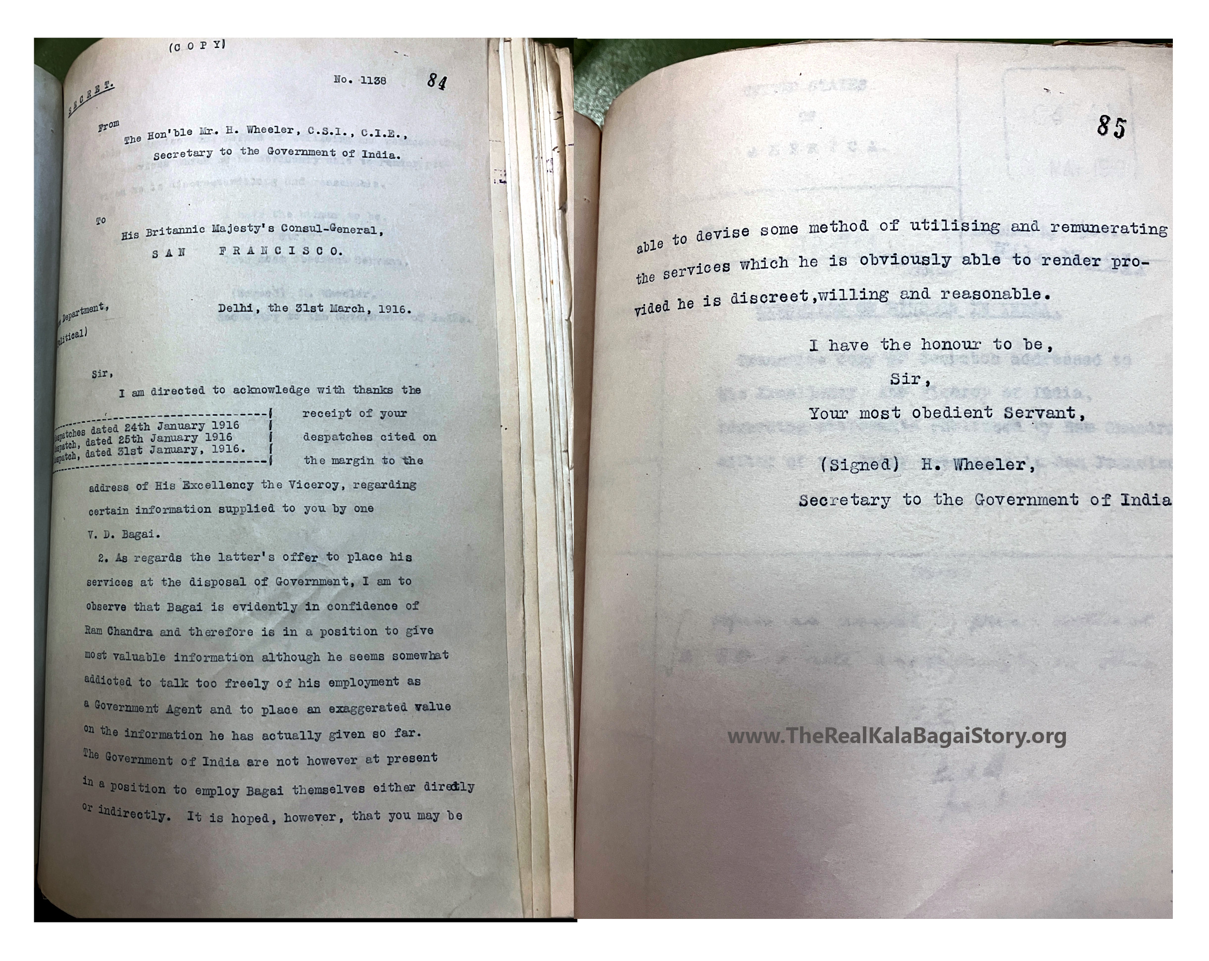 V. D. Bagai: Confidential Informant and British Government Agent